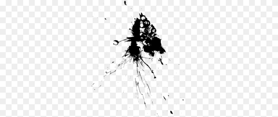 Drawn Raven Ink Splatter Ink Drop, Gray Png