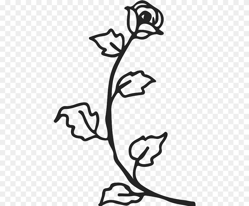 Drawn Rose Stem Rubber Stamp Rubber Stamp, Flower, Plant, Stencil, Art Free Transparent Png