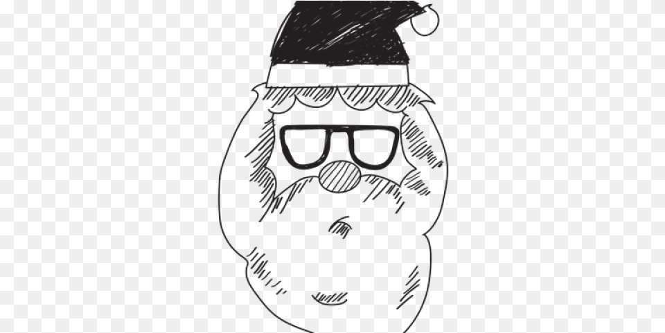 Drawn Santa Head Cartoon, Jar, Accessories, Glasses, Stencil Png