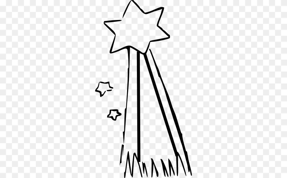 Drawn Shooting Star Silhouette Shooting Star Clip Art, Star Symbol, Symbol, Bow, Weapon Png