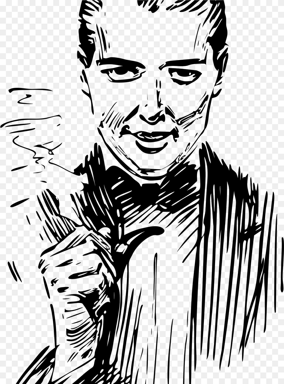 Drawn Smoking Guy Smoking I M Sorry Your Sick, Gray Png Image