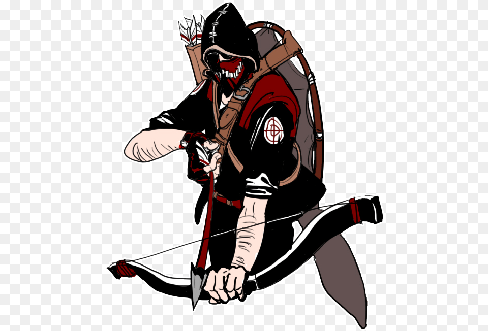 Drawn Sniper Team Fortress 2 Sniper Tf2 Sniper Anger Fanart, Person, Weapon, Bow Free Png Download
