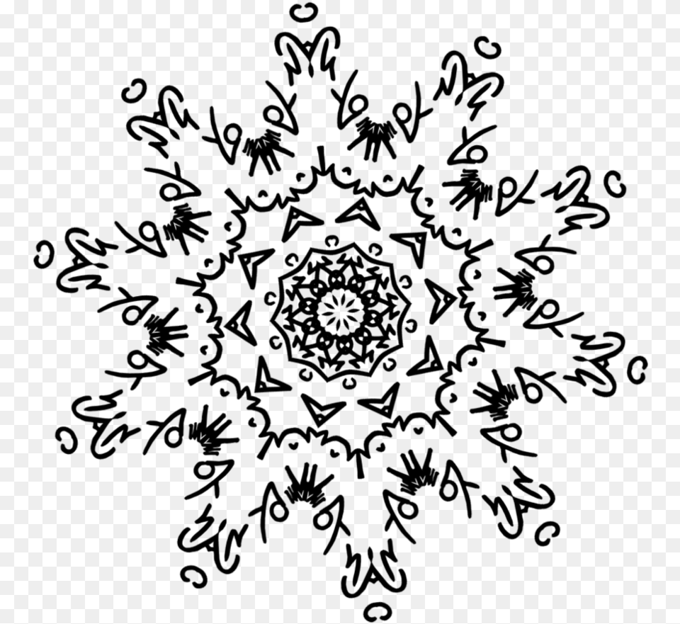 Drawn Snowflake Tumblr Fractal, Gray Free Png Download