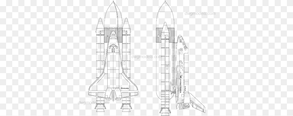 Drawn Spaceship Space Shuttle Rocket, Gray Free Png Download