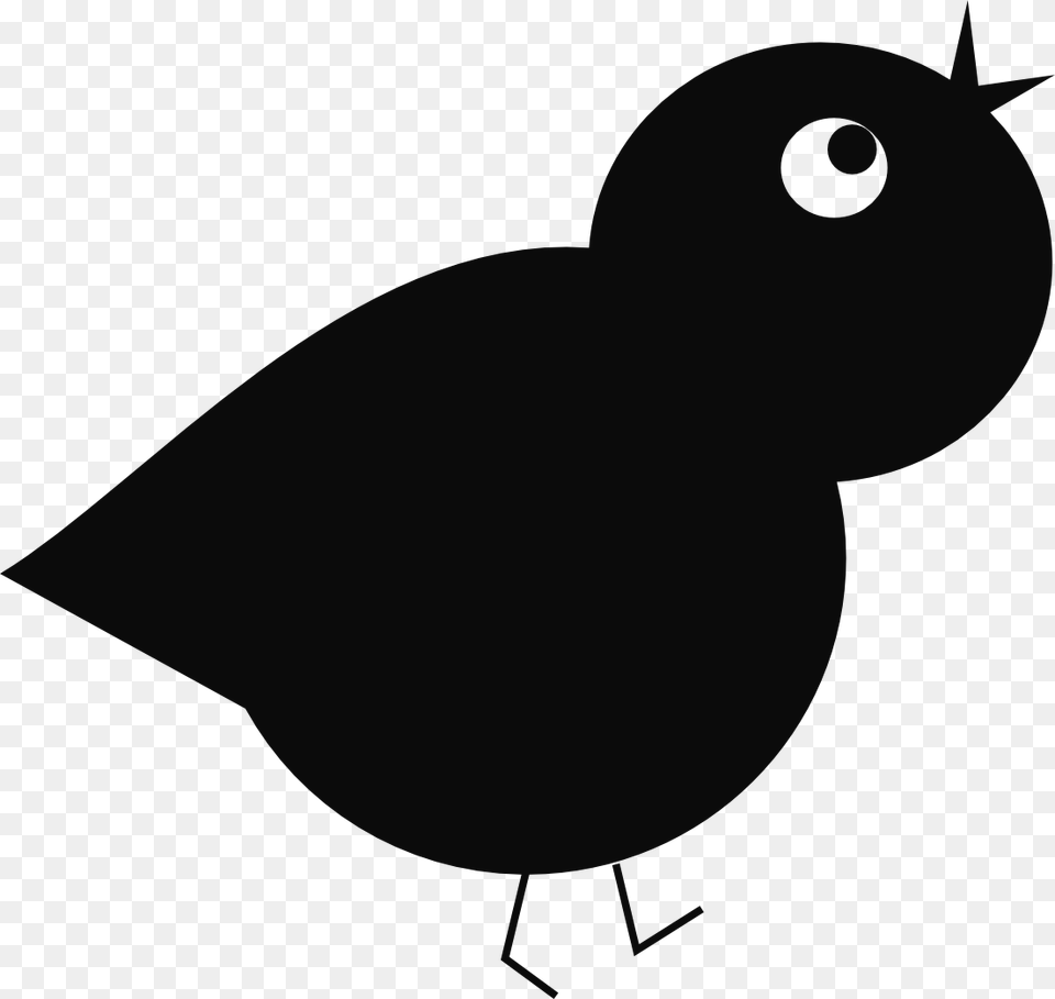 Drawn Sparrow Silhouette, Animal, Bird, Blackbird, Stencil Png Image