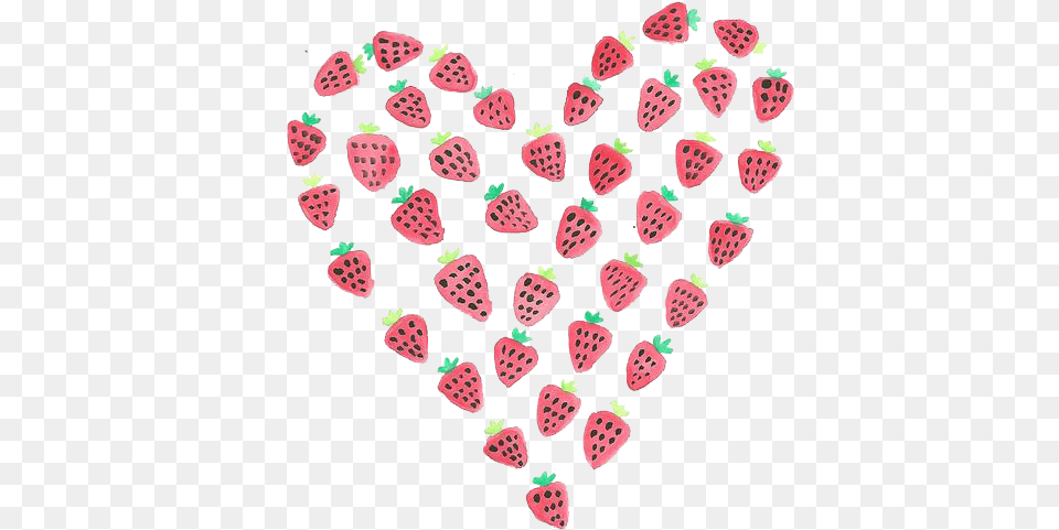 Drawn Strawberry Tumblr Transparent Strawberry, Berry, Food, Fruit, Plant Free Png Download