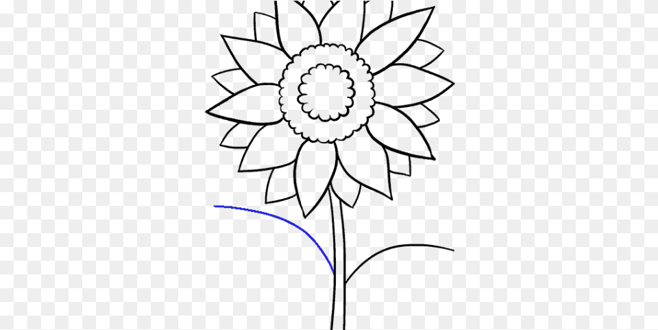 Drawn Sun Flower Sunflower Drawing, Lighting, Outdoors, Nature, Night Free Png Download