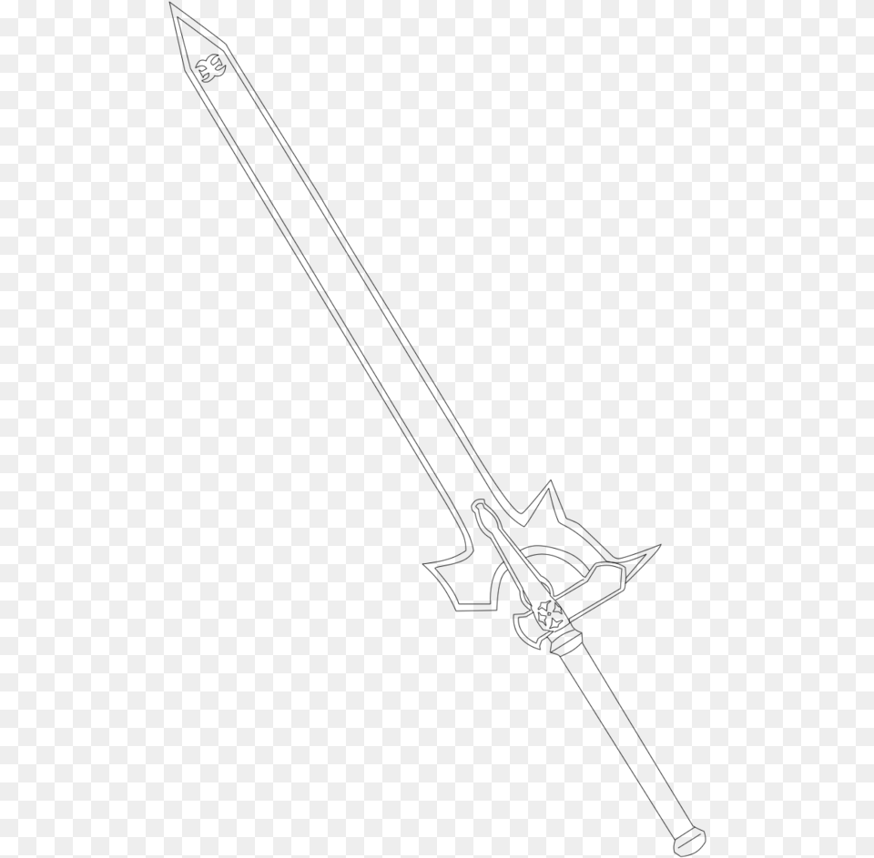 Drawn Sword Elucidator Technical Drawing, Gray Png Image