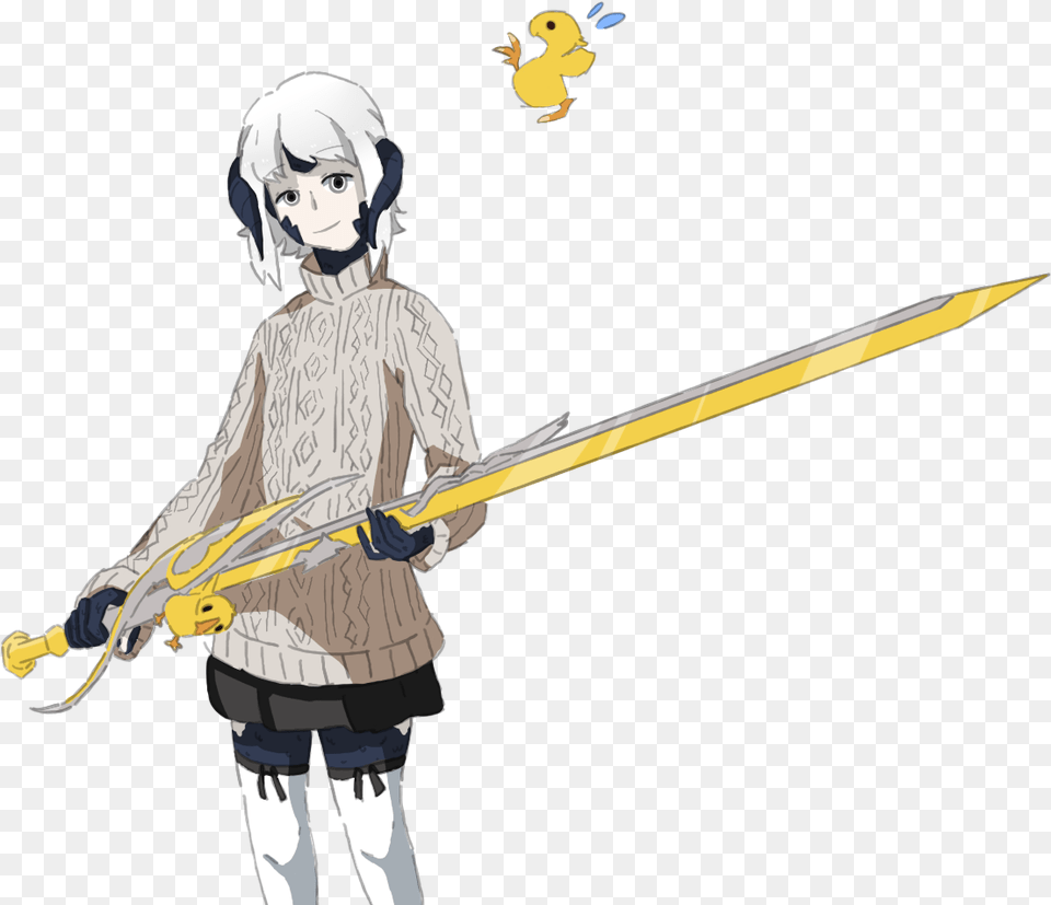Drawn Sword Noctis Cartoon, Weapon, Adult, Person, Glove Free Transparent Png