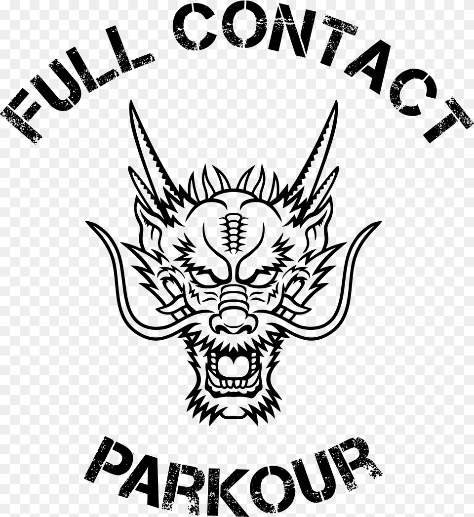 Drawn Symbol Parkour Dragon Head Tattoo, Emblem, Logo Png Image
