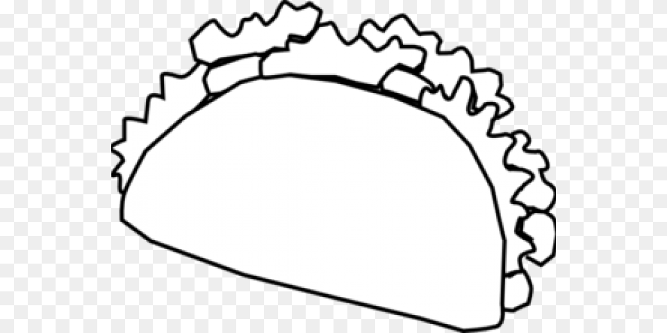 Drawn Tacos Black And White, Clothing, Hat, Food, Meal Free Transparent Png