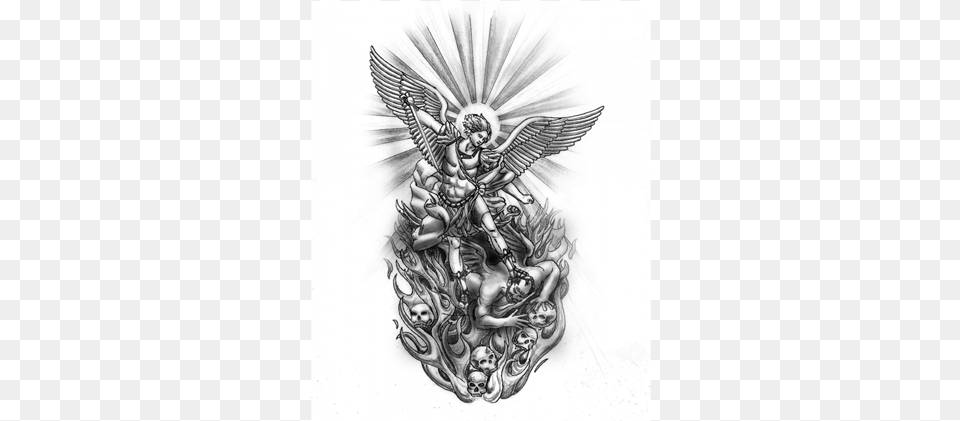 Drawn Tattoo Custom San Miguel Arcangel Tattoo Design, Art, Person, Skin, Drawing Png Image