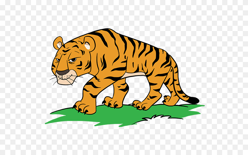 Drawn Tigres Catoon, Animal, Lion, Mammal, Wildlife Free Png Download