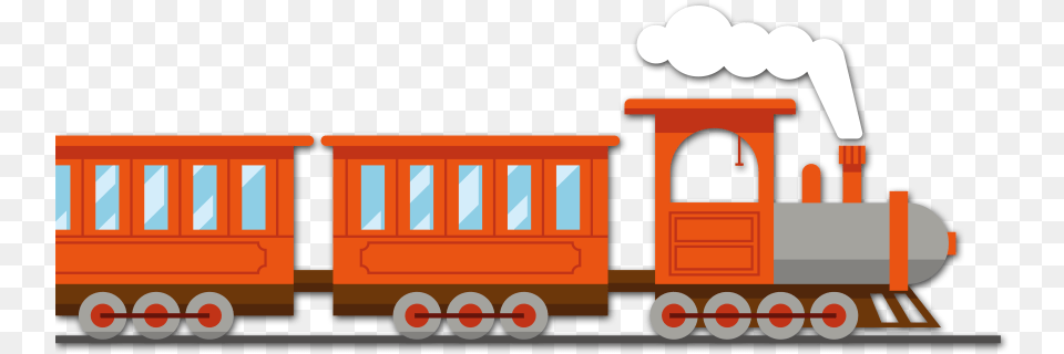 Drawn Train Cartoon Cartoon Train, Locomotive, Railway, Transportation, Vehicle Free Png