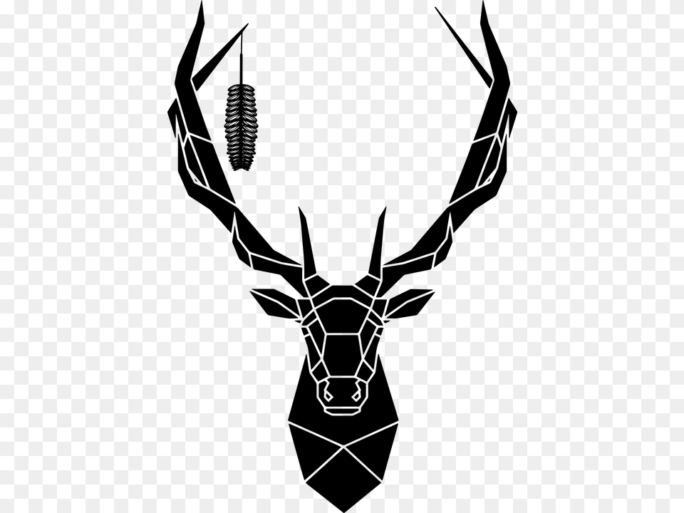 Drawn Transparent Deer Skull, Gray Png Image
