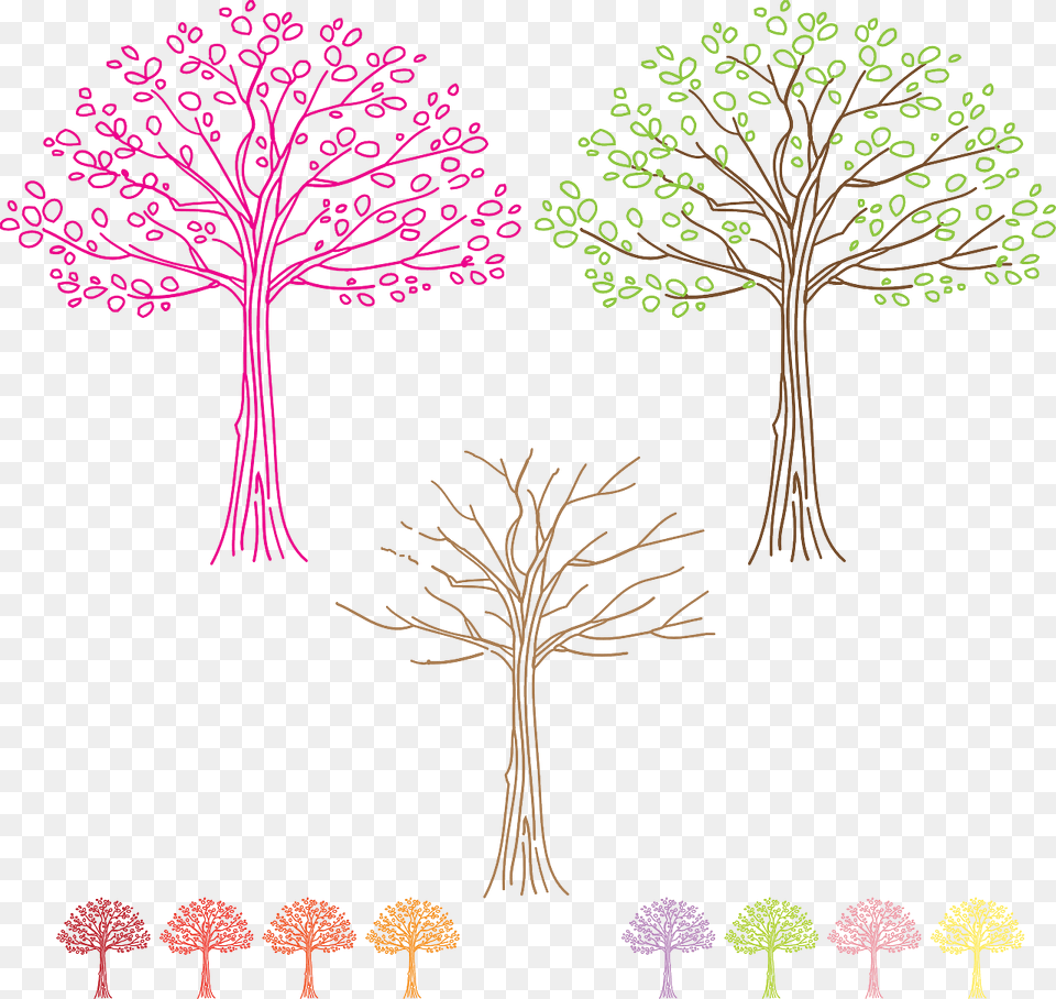 Drawn Tree, Art, Plant, Drawing, Flower Free Png Download