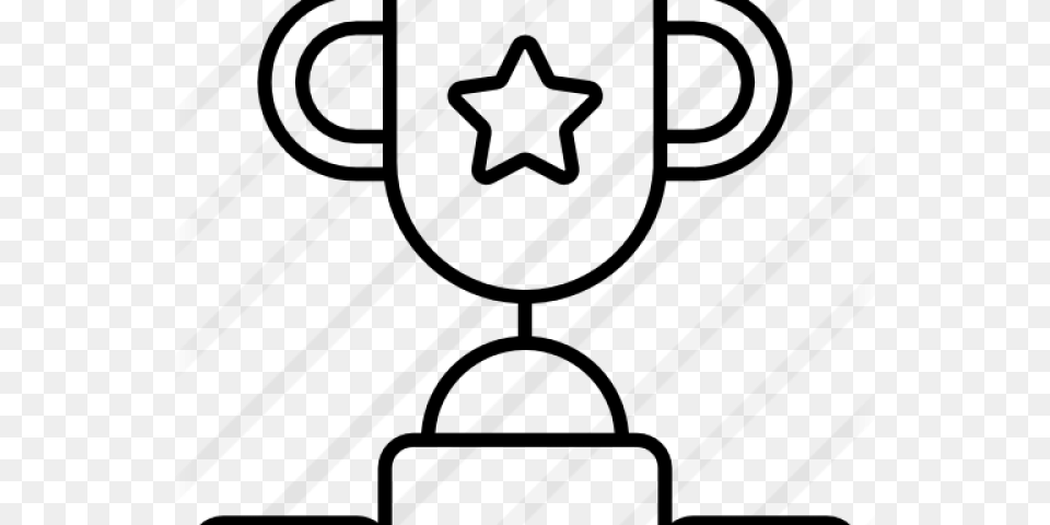 Drawn Trophy Icon Vector Graphics, Gray Free Transparent Png