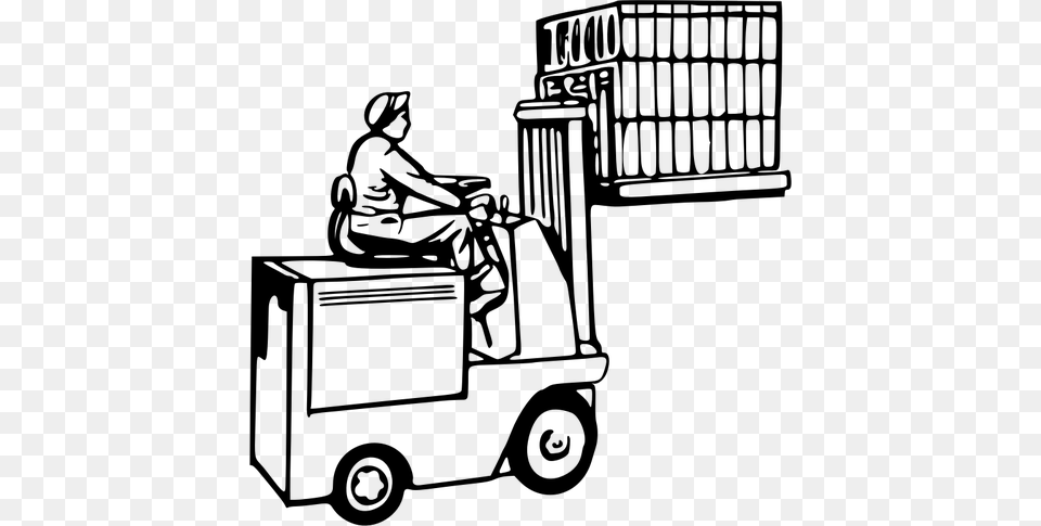 Drawn Truck Forklift Truck, Gray Free Transparent Png