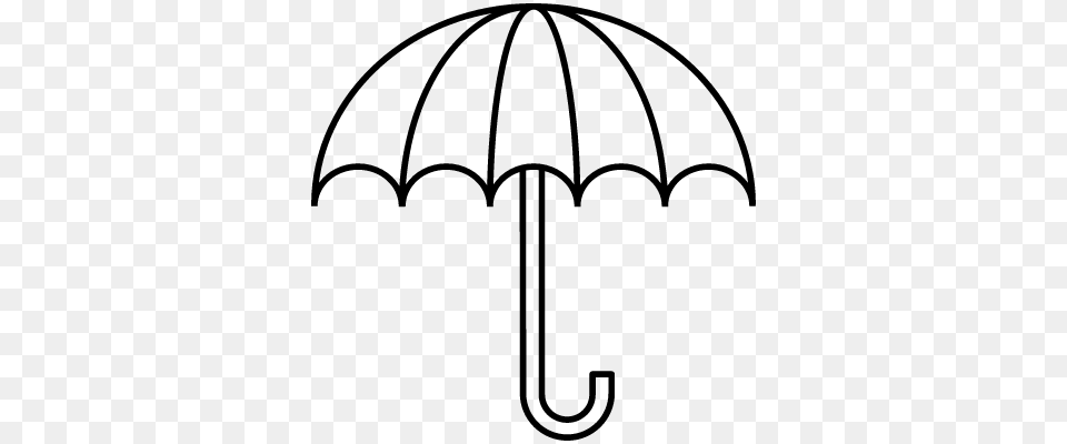 Drawn Umbrella Outline, Gray Free Png Download