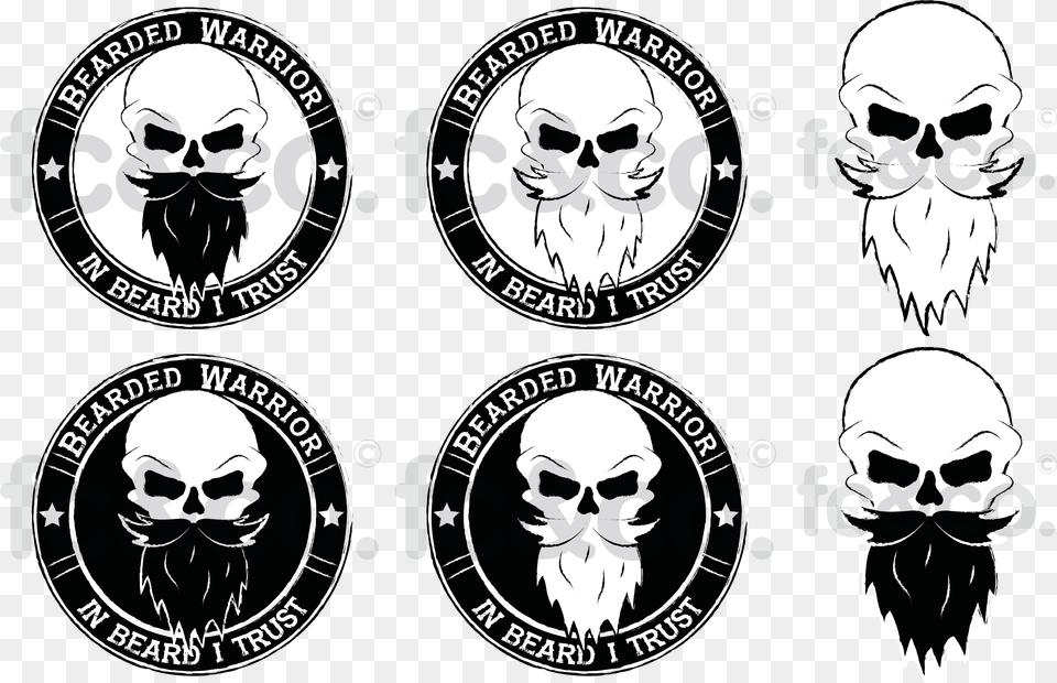 Drawn Warrior Bearded Warrior Bearded Skull Logo, Emblem, Symbol, Person, Man Free Transparent Png