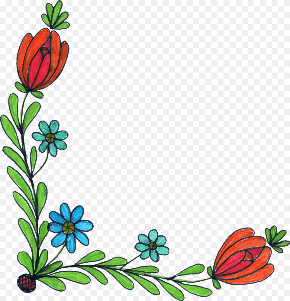 Drawn Wildflower Floral, Art, Embroidery, Floral Design, Graphics Free Transparent Png
