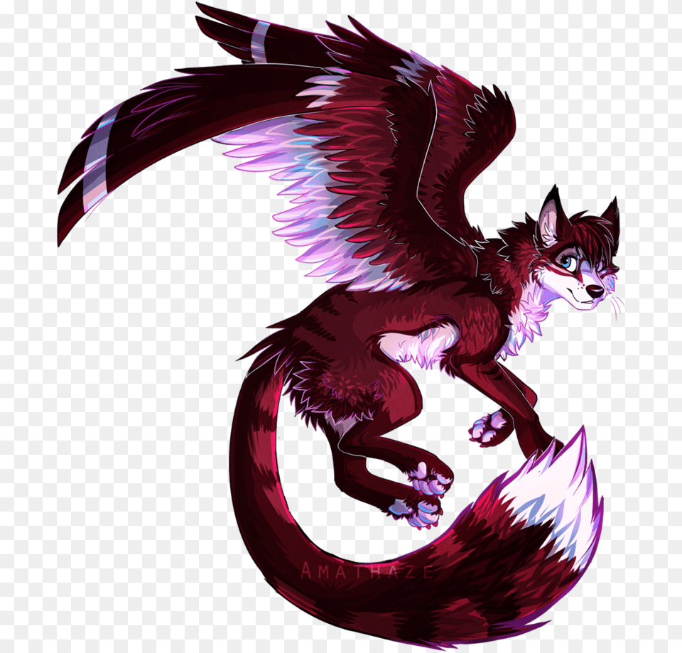 Drawn Wolf Winged Wolf, Dragon Free Transparent Png