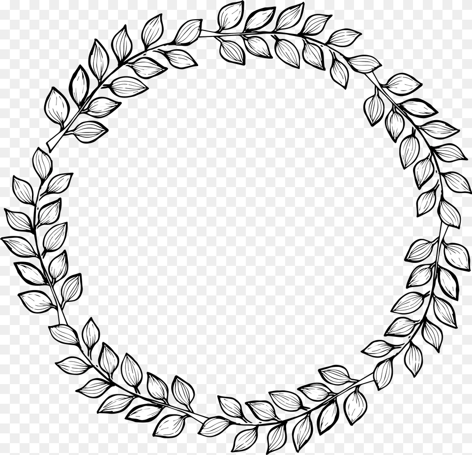 Drawn Wreath Transparent Background Hand Drawn Leaf Wreath, Oval, Plant, Art, Pattern Free Png Download