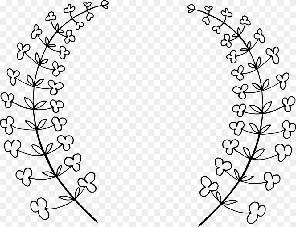 Drawn Wreath Vector 6 Vector Wreath Svg, Gray Png