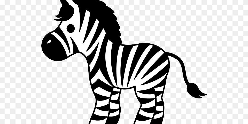 Drawn Zebra Clipart Black And White Cartoon Zebra, Baby, Person, Animal, Wildlife Free Png