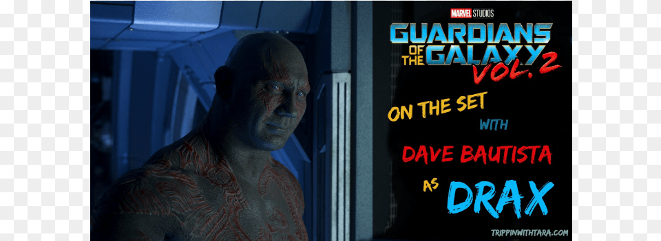 Drax On The Set Of Guardians Of The Galaxy Vol Marvel39s Guardians Of The Galaxy Vol, Adult, Person, Man, Male Png Image