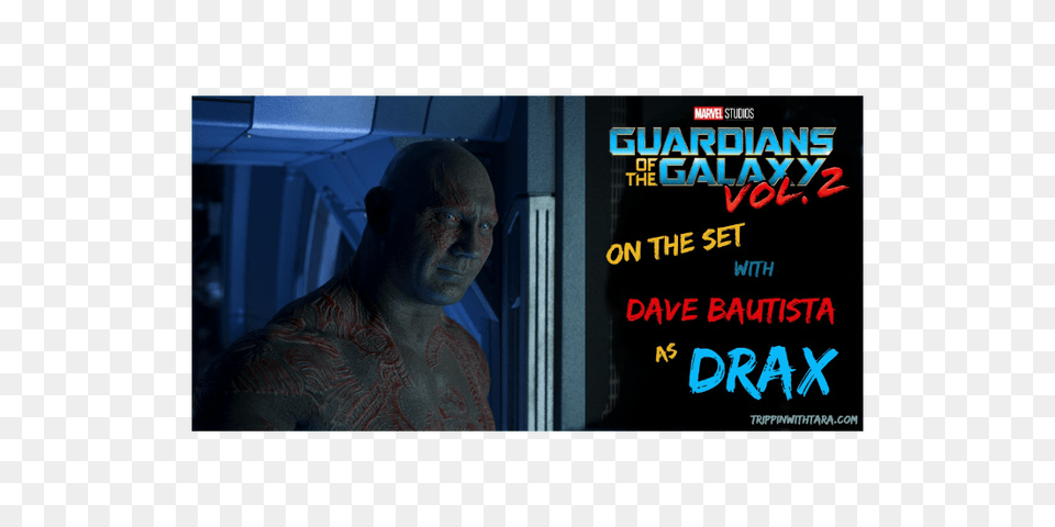 Drax On The Set Of Guardians Of The Galaxy Vol On The Set, Adult, Portrait, Photography, Person Free Png