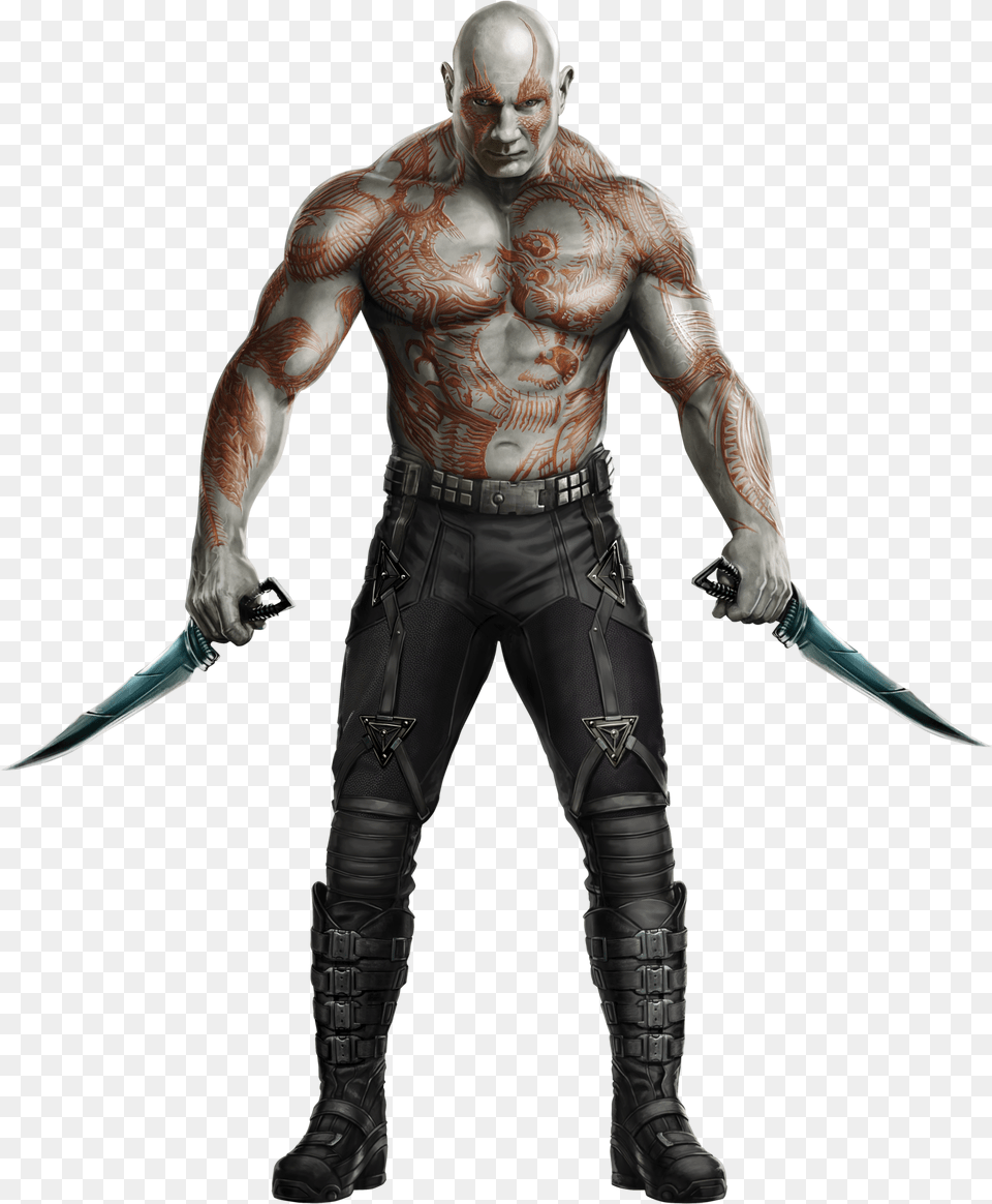 Drax Promo Wall Decor Drax Marvel Guardians Of Galaxy, Adult, Sword, Person, Man Png Image