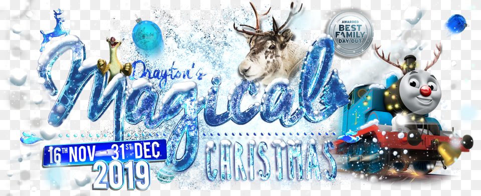 Drayton Manor Magical Christmas 2019, Advertisement, Railway, Train, Transportation Png Image