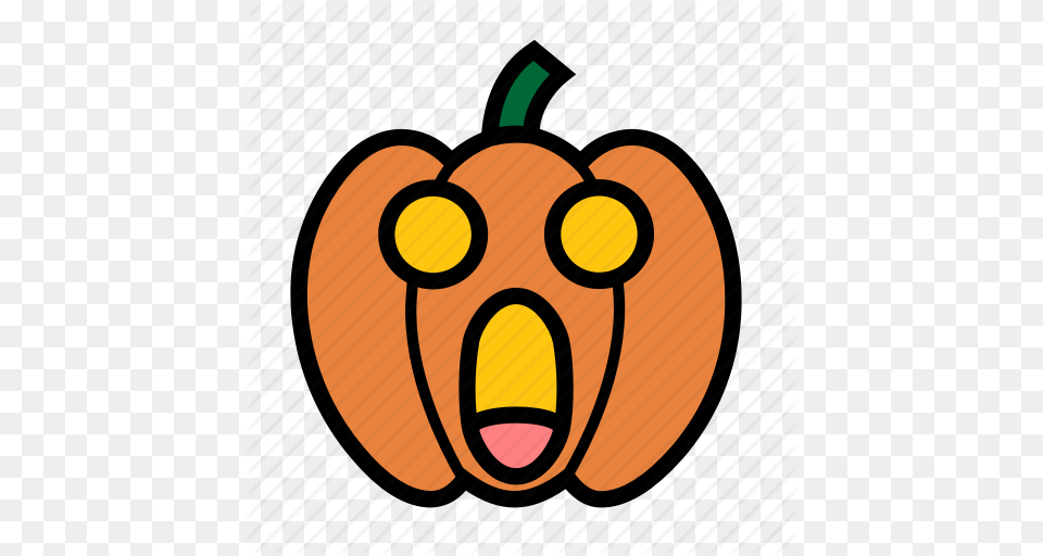 Dread Emoji Halloween Jack O Lantern Panic Pumpkin Shocked Icon, Food Free Png Download