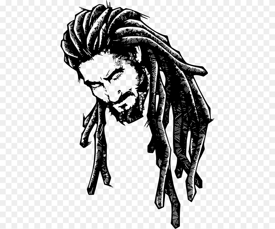 Dreadlocks Art Clipart Dreadlocks Drawing Rasta Drawing, Stencil, Person, Face, Head Png