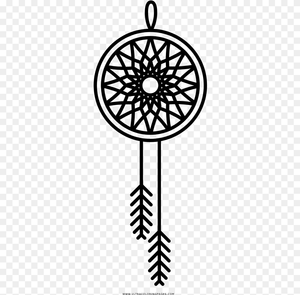 Dream Catcher Coloring, Gray Free Png