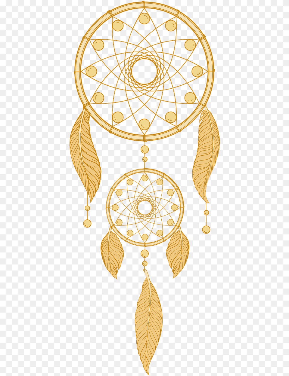 Dream Catcher Gold Transparent Background, Accessories, Earring, Jewelry, Treasure Free Png Download