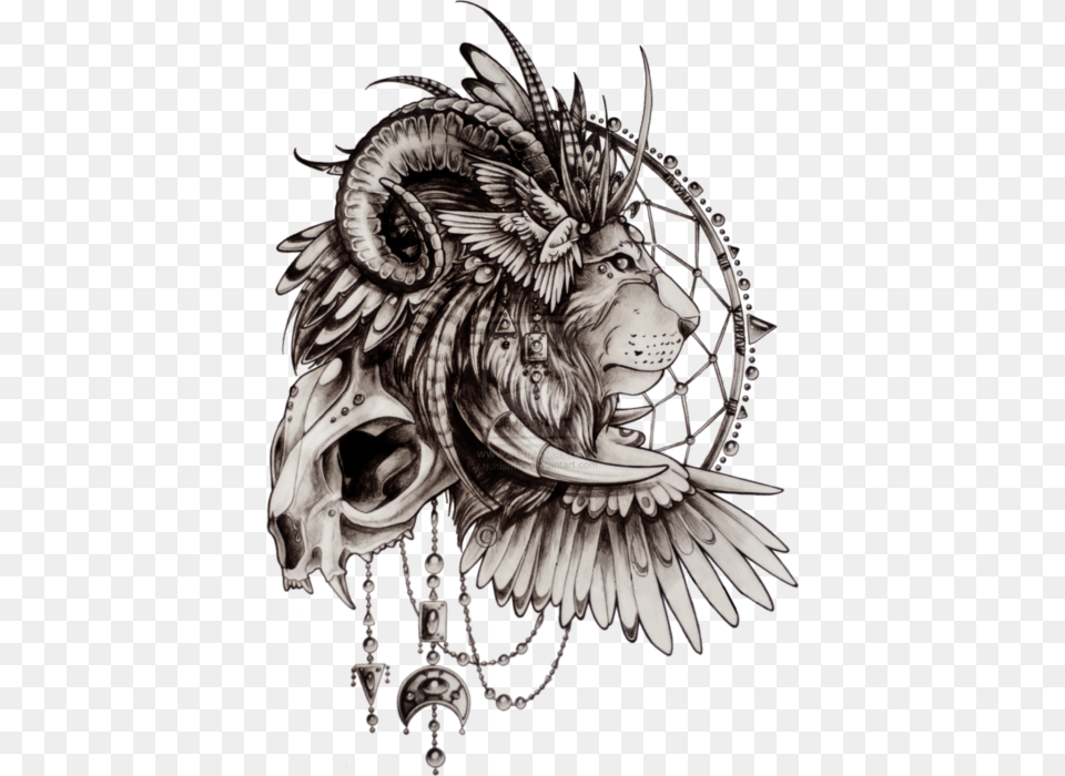 Dream Catcher Lion Tattoo, Art, Accessories, Animal, Bird Png