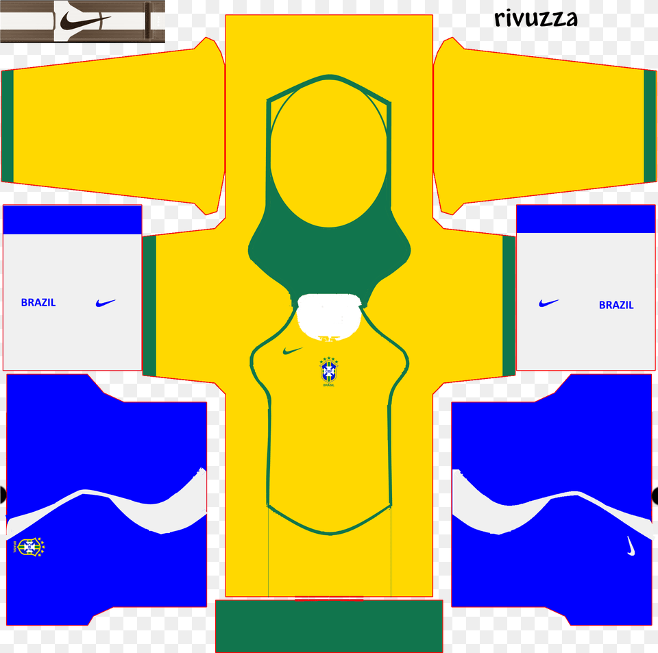 Dream League Soccer 2018 Brazil Kits, Shirt, Clothing, Vest, Lifejacket Png