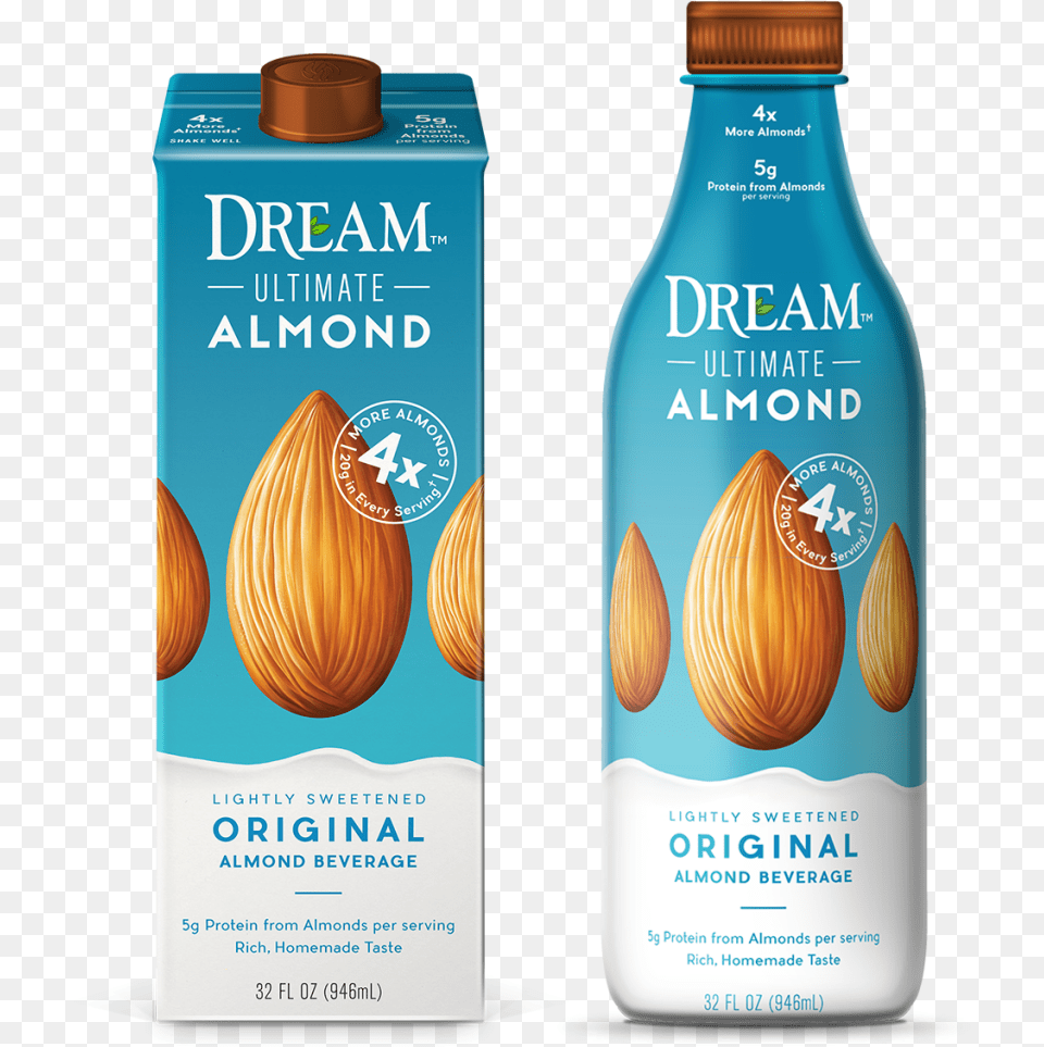 Dream Ultimate Almond Original Almond Beverage Almond Dream Milk New, Bottle, Food, Ketchup Png Image