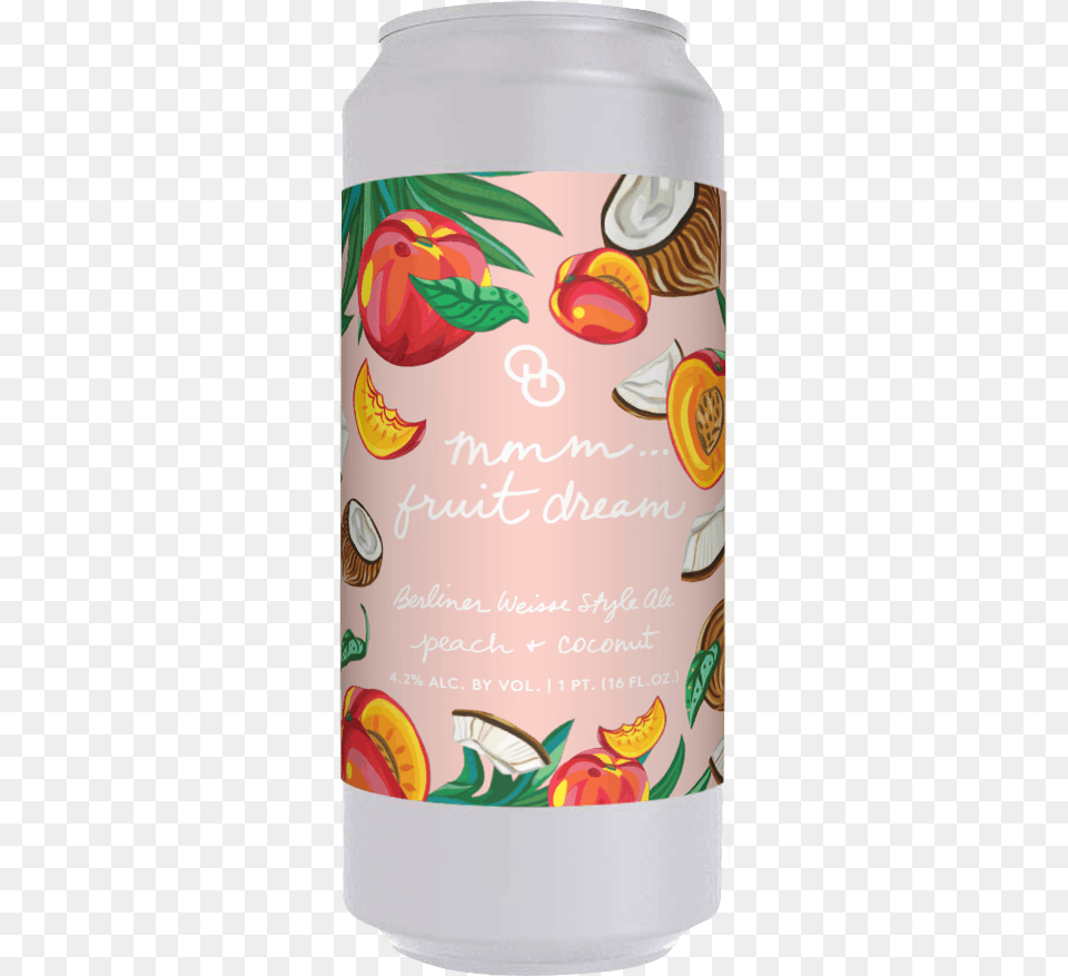 Dream W Peach And Coconut Other Half Brewing Water Bottle, Food, Fruit, Plant, Produce Png Image
