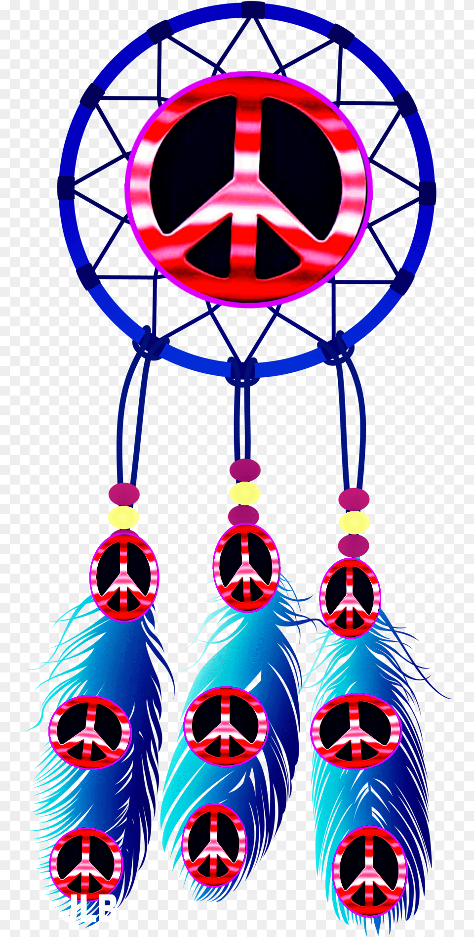 Dreamcatcher Clipart Boho Chic Pink And Purple Peace Sign, Light, Neon Png
