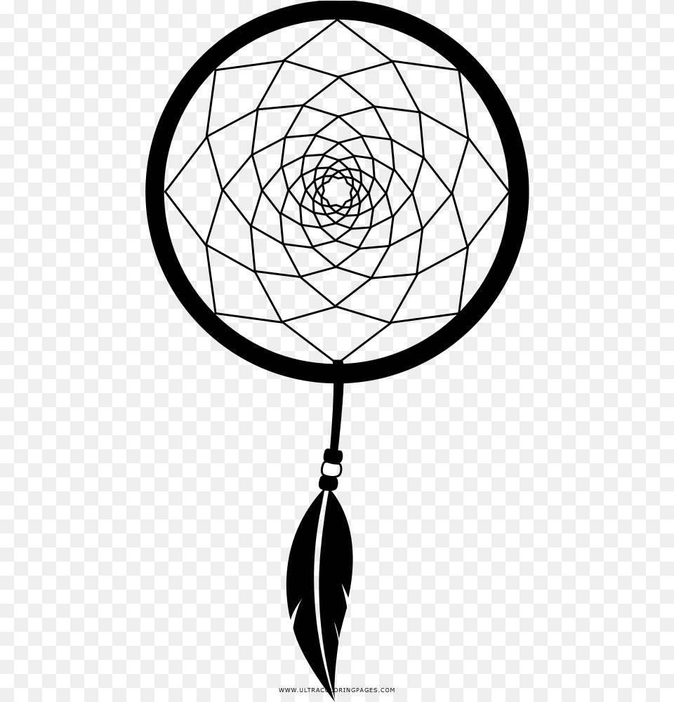 Dreamcatcher Coloring, Gray Png