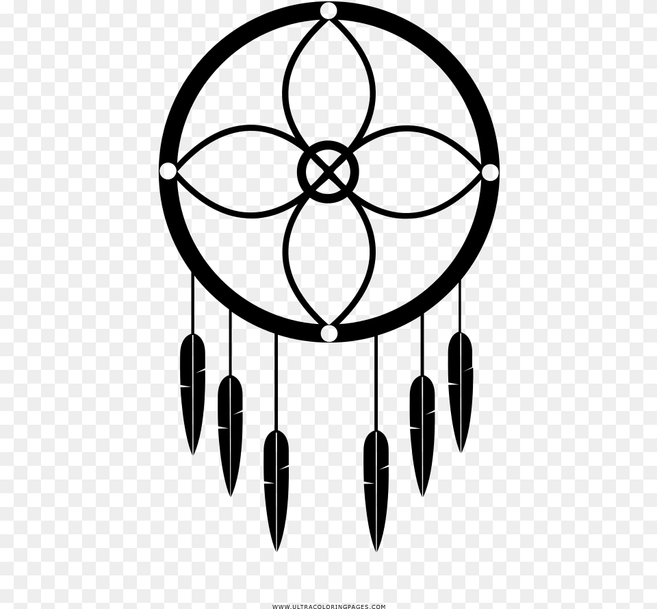 Dreamcatcher Coloring, Gray Free Transparent Png