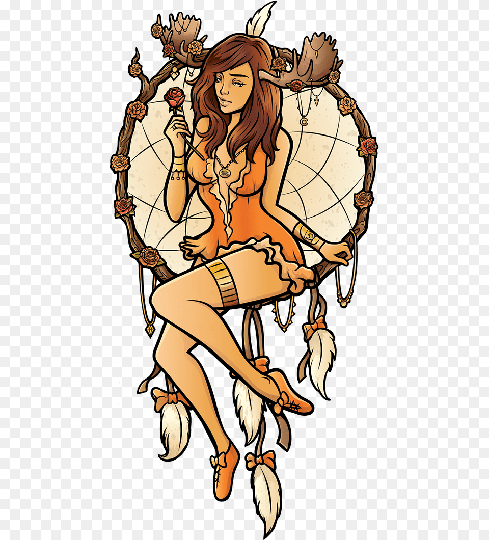 Dreamcatcher Girl Art, Book, Comics, Publication, Adult Png Image