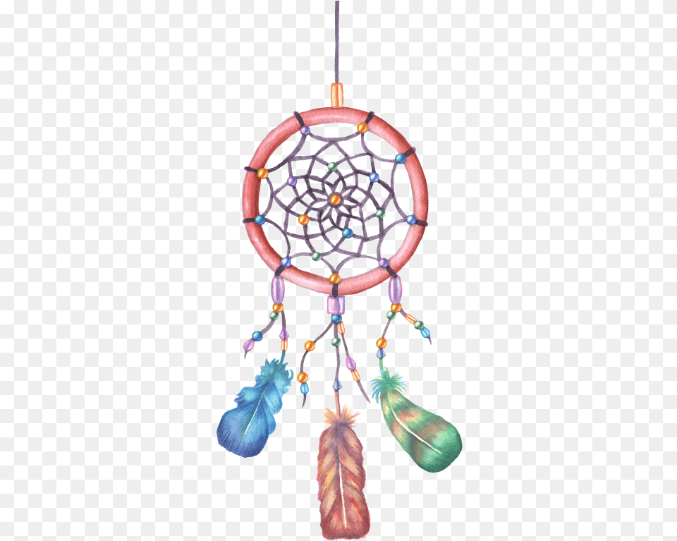 Dreamcatcher Illustration Watercolor Painting Red Stock Dreamcatcher, Accessories, Earring, Jewelry, Chandelier Png