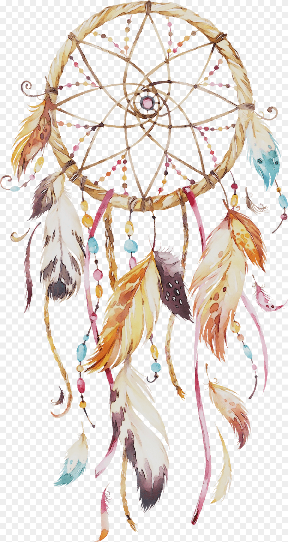 Dreamcatcher Painting Watercolor Painting Feather Pink Dream Catcher Art, Accessories, Jewelry, Handicraft, Wedding Free Png Download