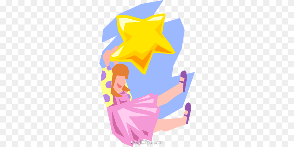 Dreaminghanging On A Star Royalty Free Vector Clip Art, Star Symbol, Symbol, Person, Baby Png