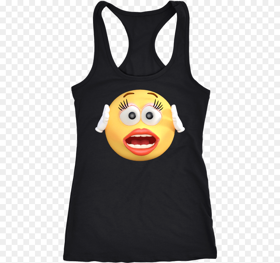 Dreamoctane Women Shock Emoji Tank Top Active Tank, Clothing, Tank Top, Baby, Person Png Image