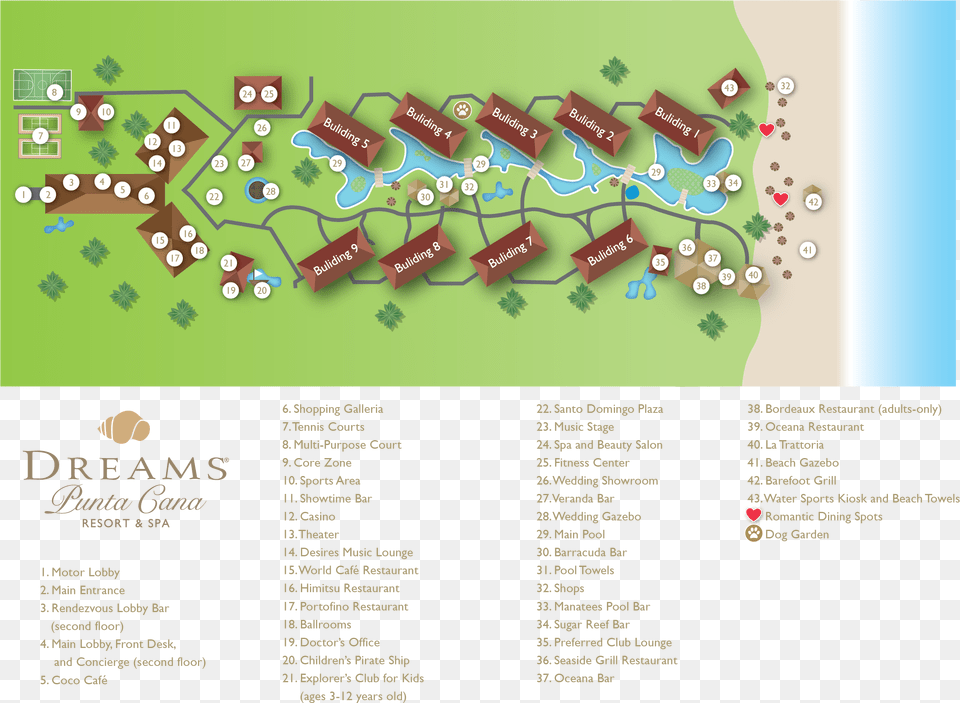 Dreams Punta Cana Hotel Map, Text Free Png Download